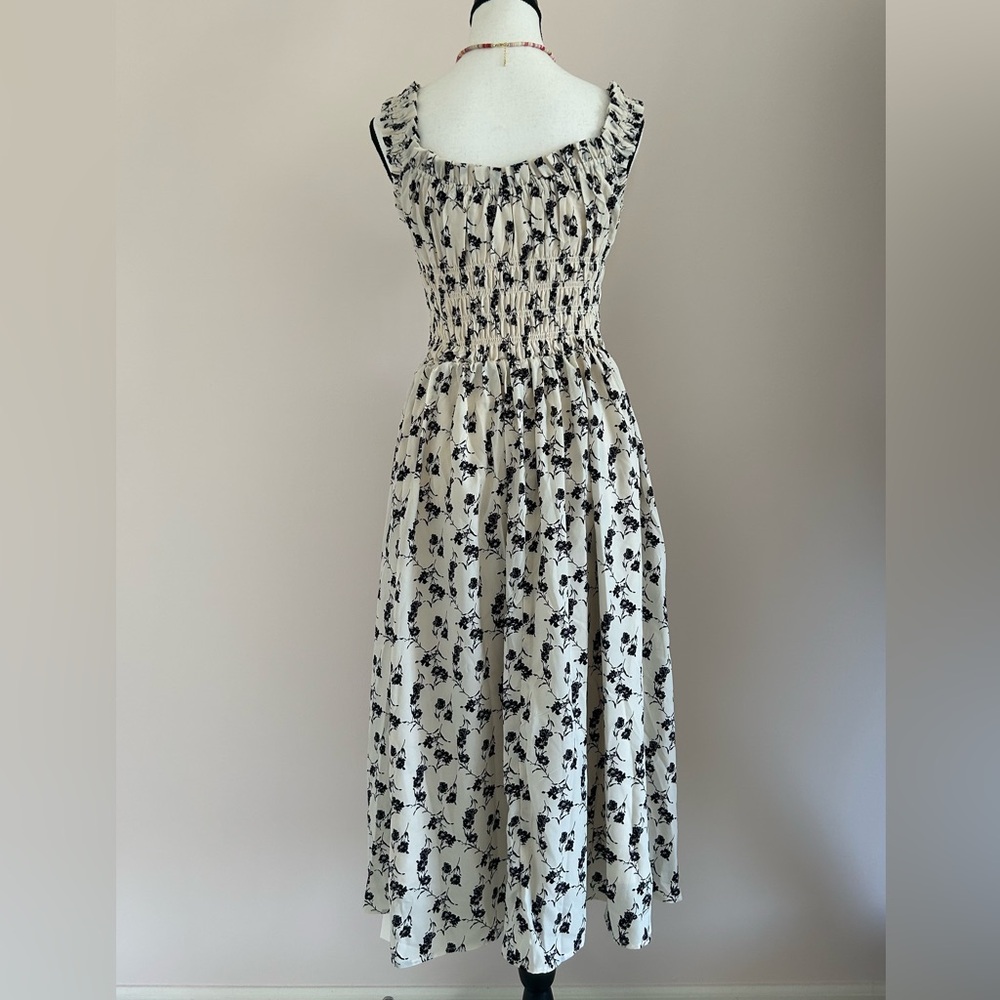 Floral Smocked Midi Dress with Ruffle Straps - Picture 6 of 12